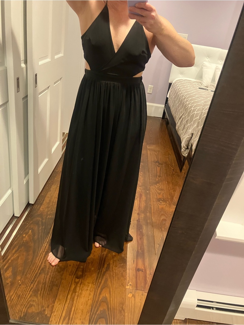Express Black Plunging V-Neck Cutout Maxi Dress